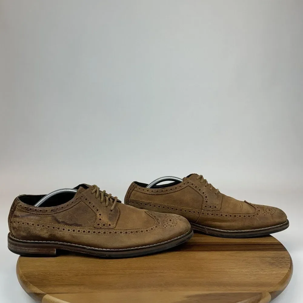 Mens Cole Haan Brown Leather Dressy‎ Comfort Wingtip Oxfords Shoes Size 10.5 M